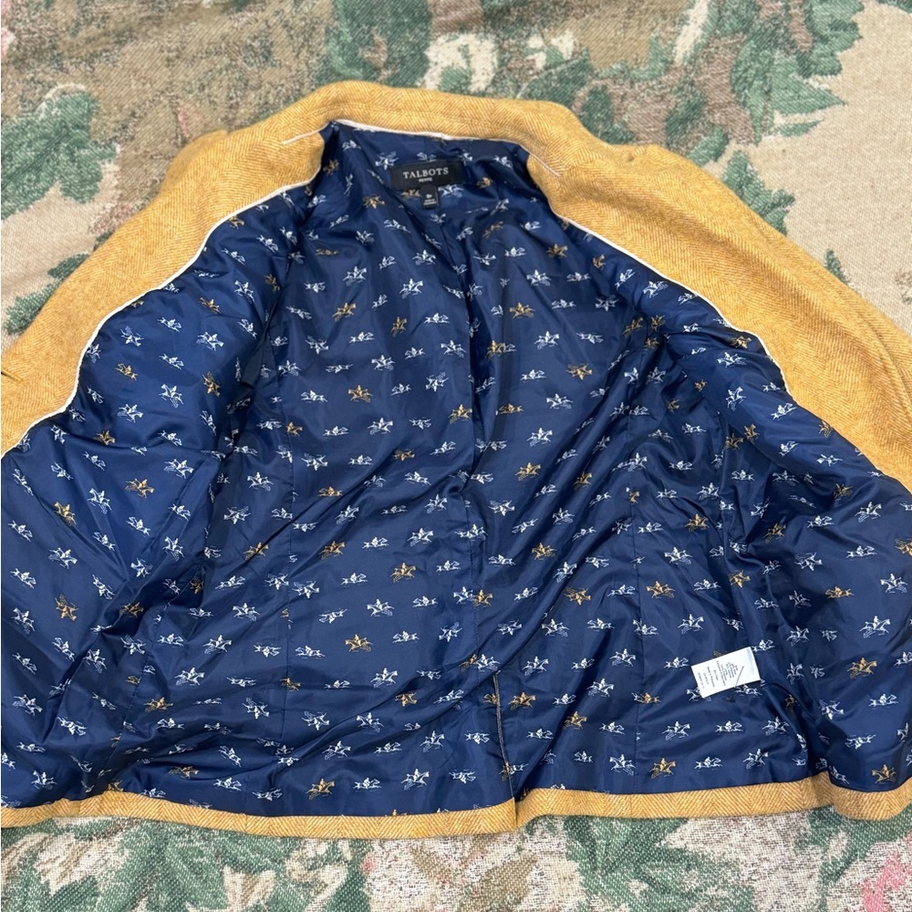 TALBOTS/ SHETLAND WOOL BLAZER - MUSTARD Size 8P - Picture 8 of 13